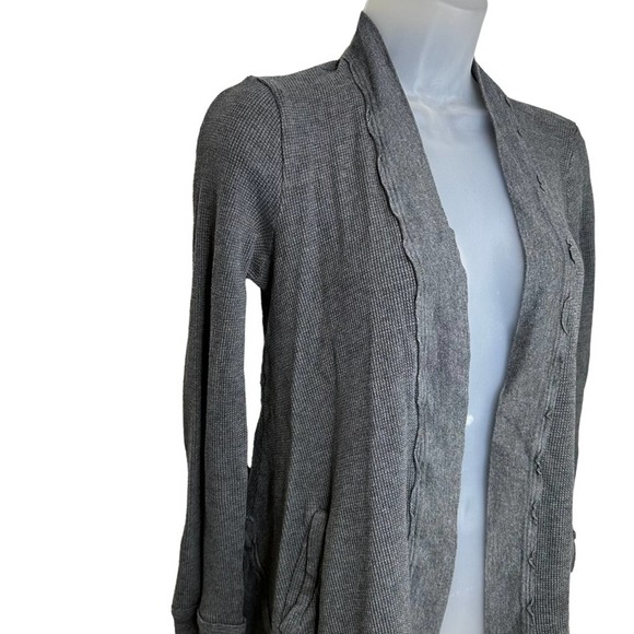 Splendid Cardigan Women Sweater Long Sleeve Stretch Pocket Open Grey Extra Small - Picture 3 of 9